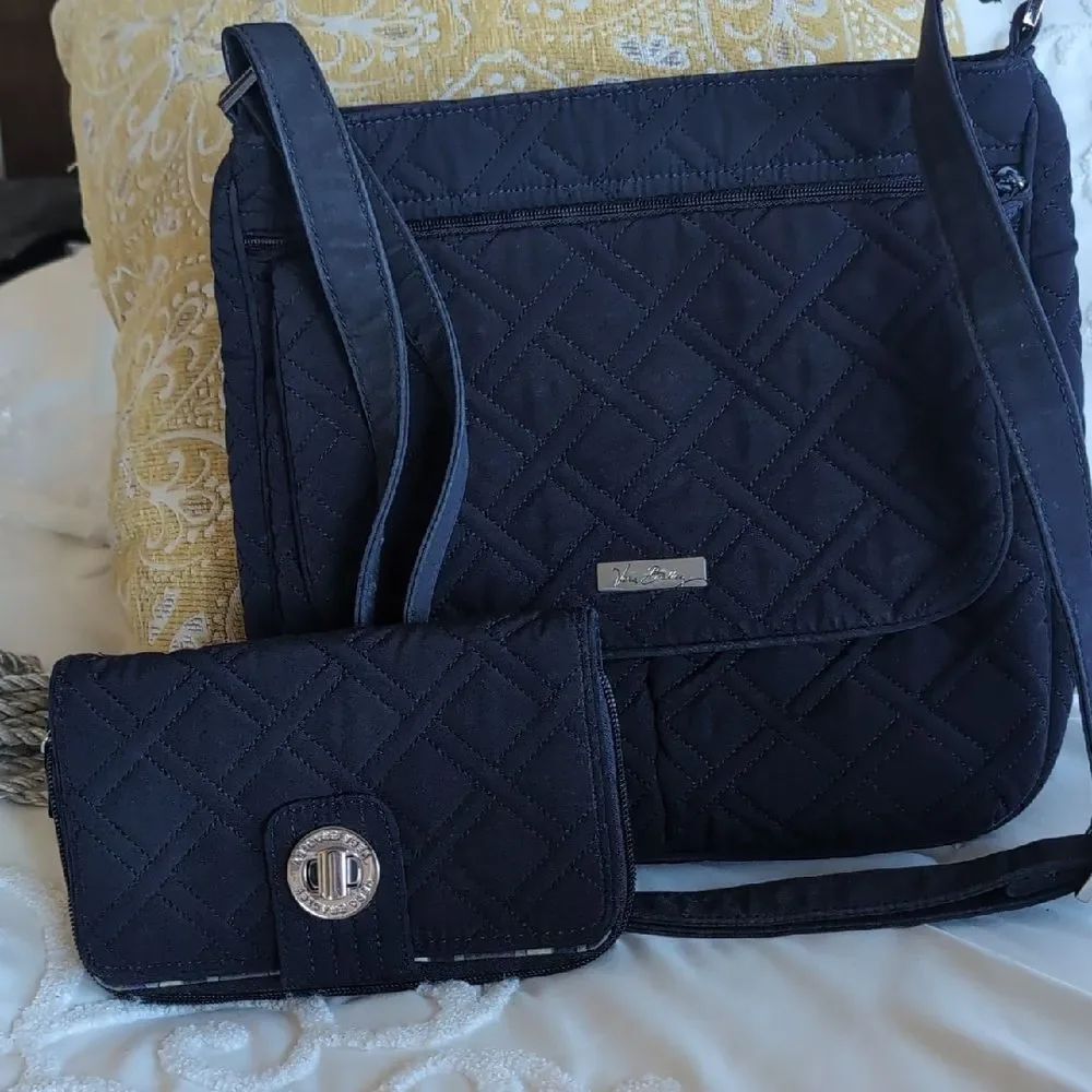 Vera Bradley Quilted Shoulder Crossbody with Matching Wallet